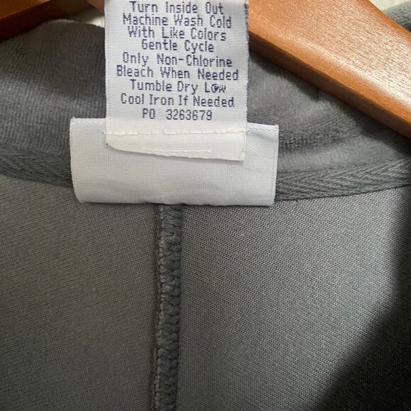 Vntg Irvine Park Velour Track Jacket Mens L Grey Maroon Full Zip Pockets Hip Hop - Picture 8 of 8